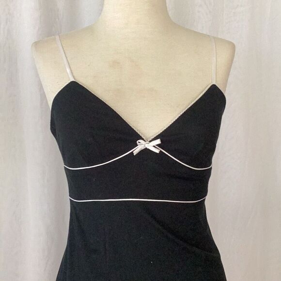 NWT Express Little Black Dress Women’s 8 White Satin Bow Straps Lined - Picture 4 of 10